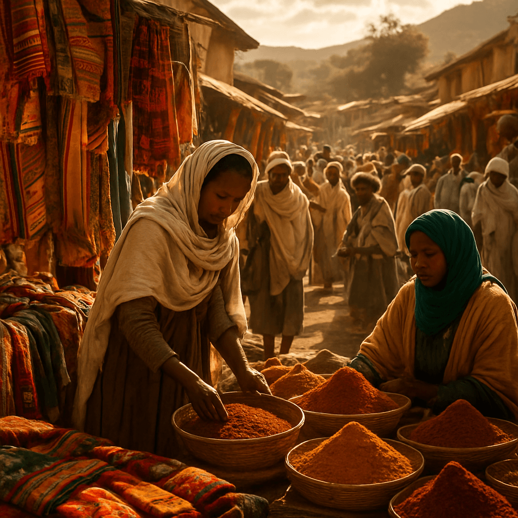 Vibrant Ethiopian highland market